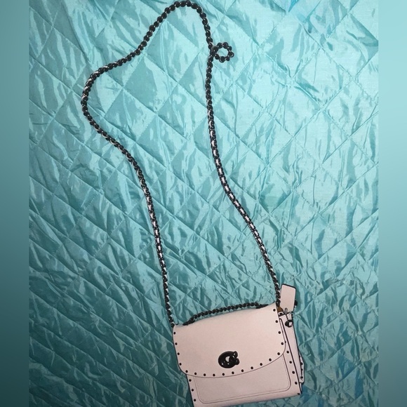 COACH Parker 18 With Rivets Gunmetal/Bone EUC whipstich whimsigoth - Picture 15 of 16